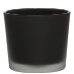 Grande portacandela di vetro ALENA FROST, nero opaco, 9cm, Ø10cm