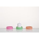 Piatto per candele in vetro ARBENITA rosa, 3cm, Ø9,5cm
