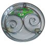Sottovaso rotondo per vasi da fiori DUNIK in plastica, con motivo a rotelle, grigio, 9cm, Ø32cm