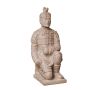 Statua da giardino "Guerriero Samurai" LILORA in terracotta, in ginocchio, realizzata a mano, patinata, beige, 22x20x48 cm