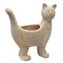 Vaso da fiori Gatto NYMAR in terracotta, realizzato a mano, beige, 46x27x51 cm