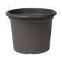 Vaso rotondo VENERA in plastica riciclata, con fori, antracite, 19 cm, Ø 25 cm