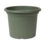 Vaso rotondo VENERA in plastica riciclata, con fori, verde salvia, 26 cm, Ø 35 cm
