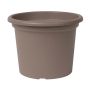 Vaso rotondo VENERA in plastica riciclata, con fori, color taupe, 19 cm, Ø 25 cm