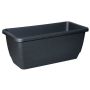 Fioriera URMINA in plastica, con fori, antracite, 49,5x19x16,5 cm