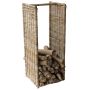 Cesto per legna da camino LUMIRA in rattan, marrone-grigio, 42x36x100 cm