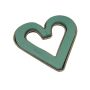 OASIS® Schiuma per composizioni floreali a fresco a forma di cuore aperto, vaschetta in carta riciclata Biolit, verde, 45x37x5,5 cm