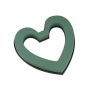 OASIS® Ideal, base umida a forma di cuore aperto, decorazioni nuziali, base in plastica, occhiello di sospensione, verde, 22 x 21,5 x 3 cm
