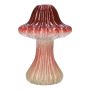 Portafiori RICHLINDE, ovolo malefico, ceramica, scanalature, rosso scuro-beige, 21cm, Ø15cm