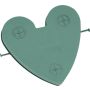 OASIS® Schiuma da infilaggio a umido Auto Cuore, decorazioni per matrimoni, base in plastica, con ventosa, verde, 42x40x7,5 cm