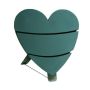 Spugna da infilaggio a umido OASIS® a forma di cuore, decorazioni per matrimoni, base in legno Bioline, supporto in legno, verde, 43,5x43x4,5 cm