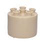 Vaso da fiori VIVIANNE con 6 aperture, dolomite, sabbia, 10,5 cm, Ø 12 cm