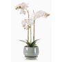 Orchidea artificiale Phalaenopsis di ceramica JOLANA in vaso, bianca, 45cm