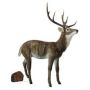 Figura decorativa XXL a forma di cervo BLAER, marrone-bianco, 138x63x172cm