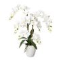 Orchidea Phalaenopsis artificiale LUKREN in vaso di ceramica, con radici, bianca, 65cm