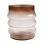 Vetro per candele MAKKURO con scanalature, arancione-marrone, 15cm, Ø15cm