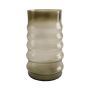 Vaso di vetro MAKKURO con scanalature, verde bosco-trasparente, 23cm, Ø15cm