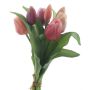 Mazzo di tulipani sintetici misti LONA, rosa-fucsia-crema, 30cm, Ø20cm