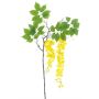 Ramo di glicine in tessuto LIANMU, giallo, 140cm