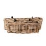Fioriera in rattan ALAGÜN con supporto, 2 pezzi, rettangolare, marrone, 46-60cm