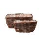 Cestino per piante in vimini spaccato INAN, 2 pezzi, rettangolare, marrone, 24-30 cm