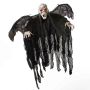 Figura decorativa di Halloween: scheletro fantasma ALFIE con ali da pipistrello, LED, 85 cm