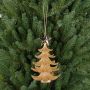 Ciondolo in acrilico albero di Natale RION con stella, glitter, oro, 12cm, Ø9cm