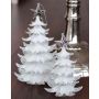 Ciondolo acrilico di abete RION con stella, glitter, bianco-argento, 12cm, Ø9cm