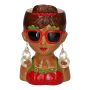 Vaso da fiori a forma di busto femminile LENEA in ceramica, multicolore, 15x13x23,5 cm