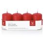 Candele dell'Avvento JENARO, 4 pezzi, rosso, 8cm, Ø5cm, 18h - Made in Germany