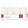 Candele dell'Avvento JENARO, 4 pezzi, avorio, 10cm, Ø5cm, 23h - Made in Germany