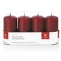 Candele dell'Avvento JENARO, 4 pezzi, bordeaux, 10cm, Ø5cm, 23h - Made in Germany