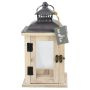 Lanterna in legno BEGGY con vetro, manico, beige, 15,5x15,5x29 cm