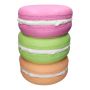 Tavolino MOLANI, a forma di macaron, erica-verde mela-pesca, 46,5cm, Ø33,5cm