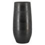 Grande vaso in ceramica VINKAS, con venature, nero, 70cm, Ø32cm