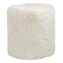Pouf Teddy MILLE, liscio, bianco, 45 cm, Ø 40 cm