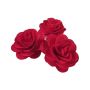 Fiori di legno Rose DELPHINE, 5 pezzi, rossi, Ø 5 cm