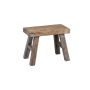 Poggiapiedi rettangolare in legno ALVE, marrone-grigio, 25x12x20 cm