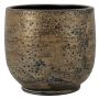 Vaso in ceramica YELAN con venature, marrone-oro, 45 cm, Ø 49 cm