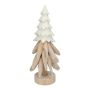 Figura decorativa albero di Natale TOJA in legno e ceramica, bianco naturale, 36 cm, Ø 13 cm