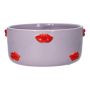 Ciotola decorativa ADELIA con motivo a labbra, ceramica, rosso lilla, 8 cm, Ø 18,5 cm