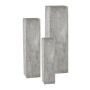 Colonna angolare per piante con piedistallo NARUKO, 3 pezzi, fibra di vetro, grigio, 20x20x80cm, 28x28x100cm, 35x35x120cm