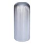 Vaso da fiori ALBURGIS con scanalature, vetro, argento metallizzato, 20 cm, Ø 8,7 cm