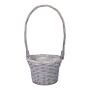 Cesto per piante BARONIKA con manico, vimini, grigio, 40 cm, Ø 20 cm