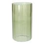 Vaso da fiori BLANDINA, vetro, scanalato, verde trasparente, 18 cm, Ø 10 cm