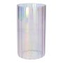 Vaso da fiori BLANDINA, vetro, scanalato, viola iridescente trasparente, 18 cm, Ø 10 cm