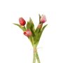 Mazzo di tulipani sintetici LEANA, fucsia-rosa-bianco, 30cm, Ø20cm