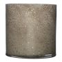 Candele in vetro cilindriche SANYA EARTH, screziate, grigio-oro, 12cm, Ø12cm