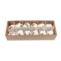 Uova decorative KIKU, 12 pezzi, decorazioni pasquali, maculate, bianche