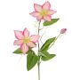 Clematide artificiale DORAN, rosa-verde, 75 cm, Ø 11-13 cm